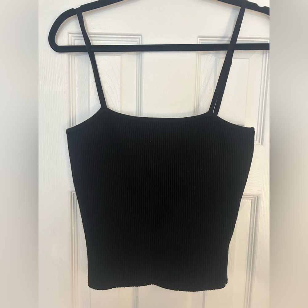 House of Harlow | Black Ribbed Tank